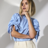 Divia Puff SS Blouse Blue - Co`Couture