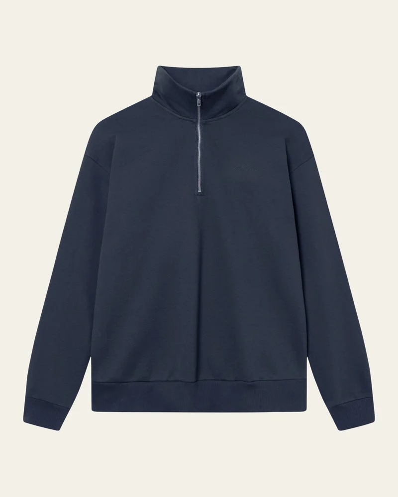 Crew Half-Zip Dark Navy - Les Deux