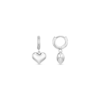 Dome Heart Hoops Silver - Orelia