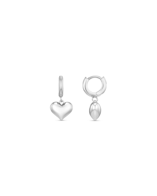 Dome Heart Hoops Silver - Orelia