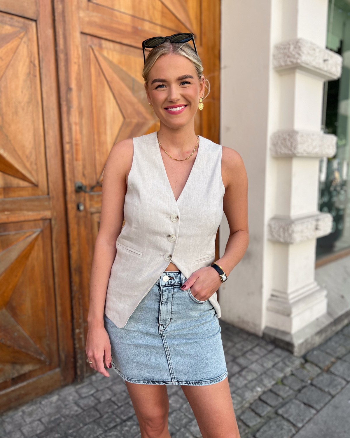 Tillia Short Skirt Light Blue - Gestuz