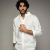 Theo Linen Shirt Indigo Ecru - Mos Mosh