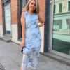 Yasfloree Long Dress Halogen Blue - YAS