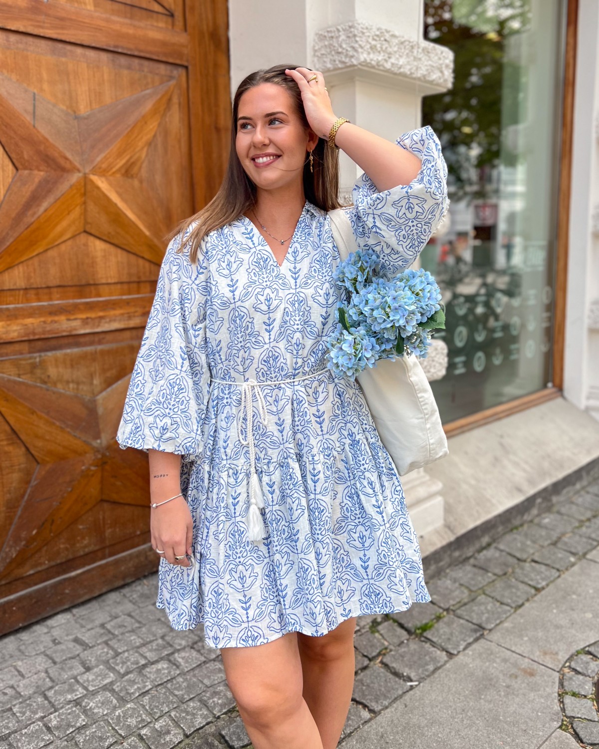 Yascinni 3/4 Dress Star White - YAS