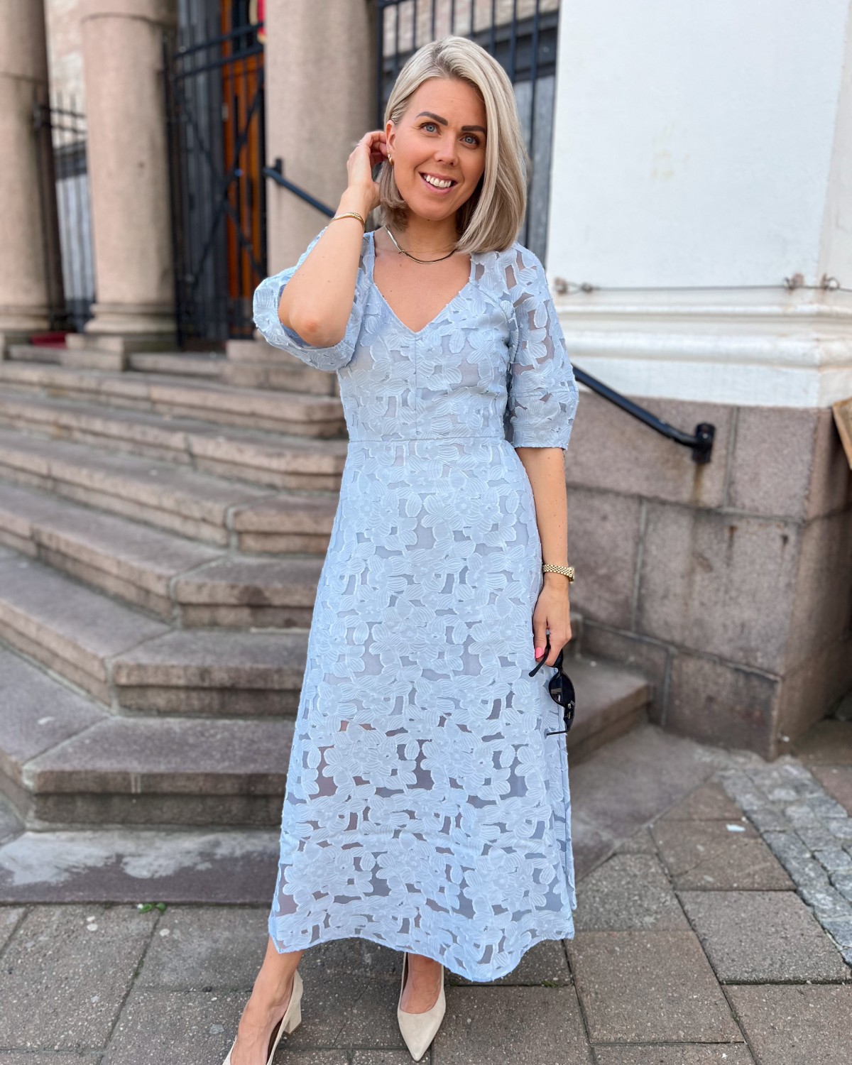 Agatha Fitted Dress Gray Dawn - Second Female
