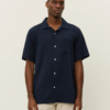 Charlie Stripe Structure Shirt Dark Navy - Les Deux
