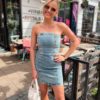 Nielle Short Dress Mid Blue - Gestuz