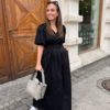 Poppy Pleat Dress Black - Co’Couture