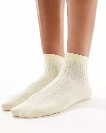 Sofie Ankle Socks Cream - Sui Ava