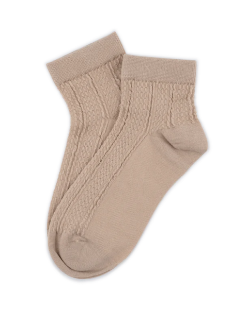 Sofie Ankle Socks Beige - Sui Ava