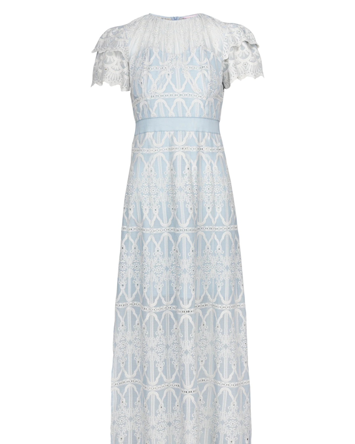 Philine Maxi Dress Blue Embroidery - Love Lolina