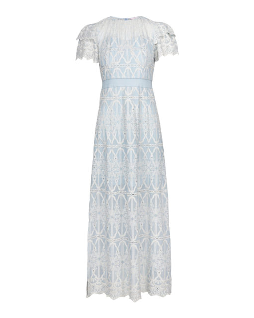 Philine Maxi Dress Blue Embroidery - Love Lolina