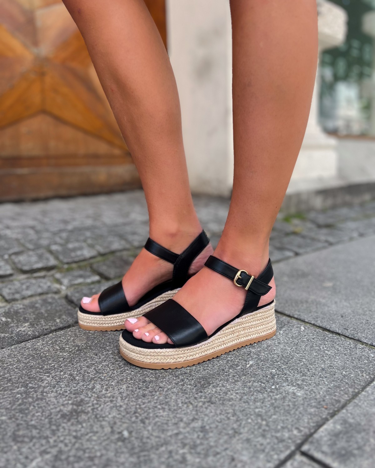 Lili Wedge Black - Roberto Rosso
