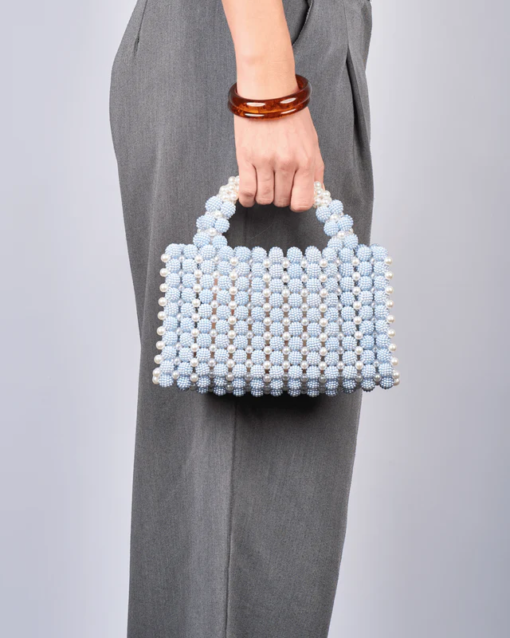 Handmade Pearl Bag Blue - Sui Ava