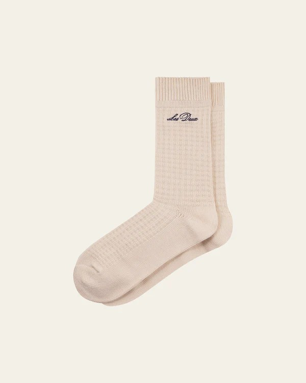 Crew Waffle Socks Ivory - Les Deux