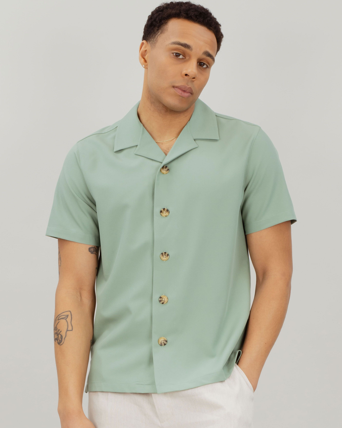 Baggio Shirt Hedge Green - Urban Pioneers