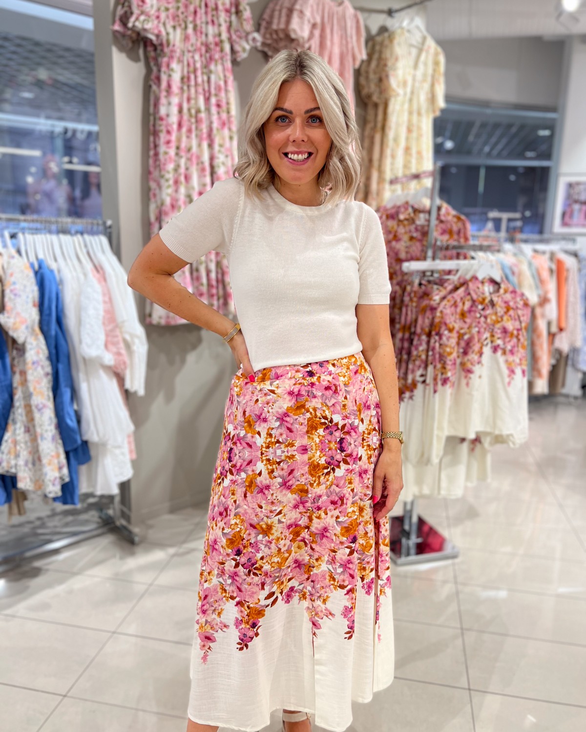 Yascleo Long Skirt Birch/Cleo Print - YAS