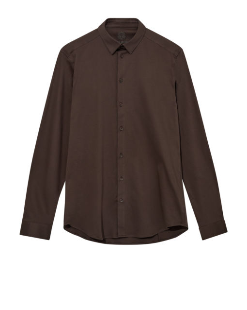 Marco Jersey Shirt Chocolate Brown - Mos Mosh