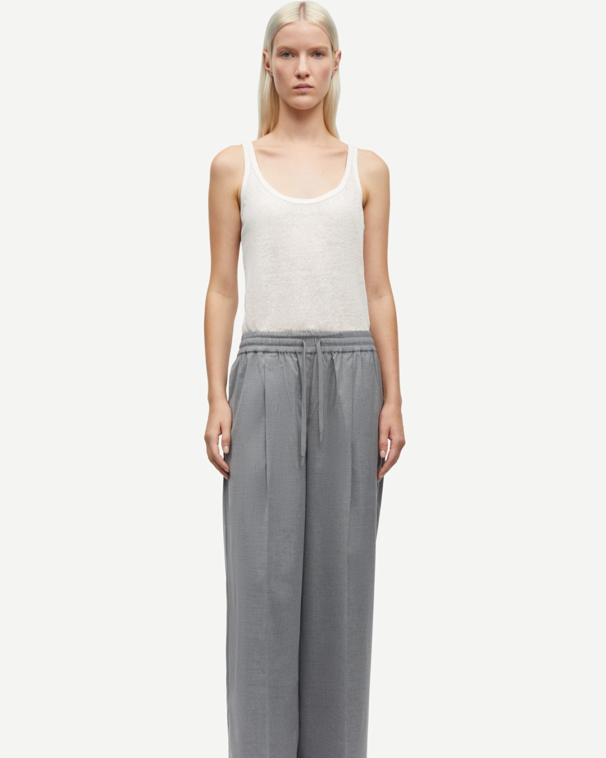 Sarila Trousers Grey Mel. - Samsøe Samsøe