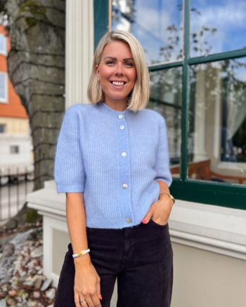 Andrea Knit Rib Cardigan Blue - Second Female