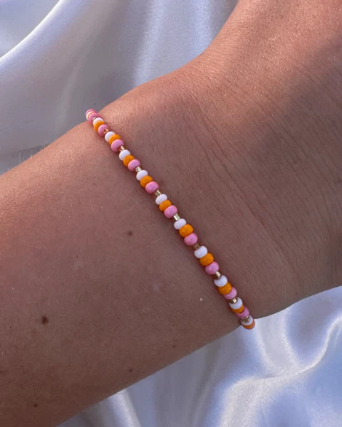 Moysand Armbånd Rosa og Oransje - Sørlandsperler