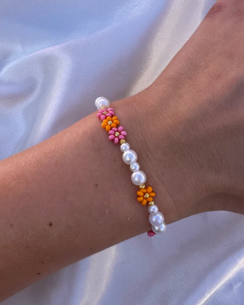 Bendiks Armbånd Rosa og Oransje - Sørlandsperler