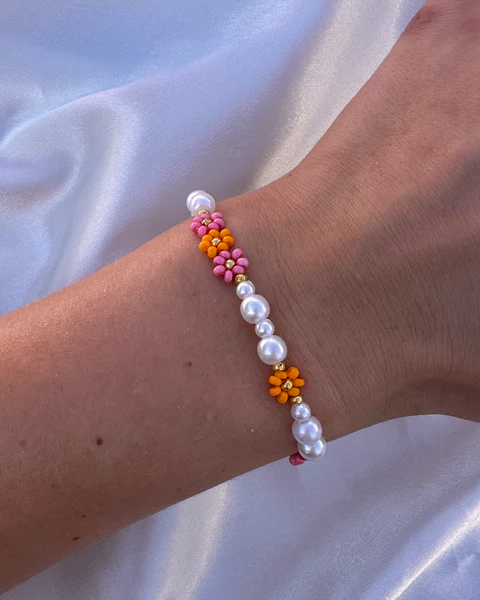 Bendiks Armbånd Rosa og Oransje - Sørlandsperler