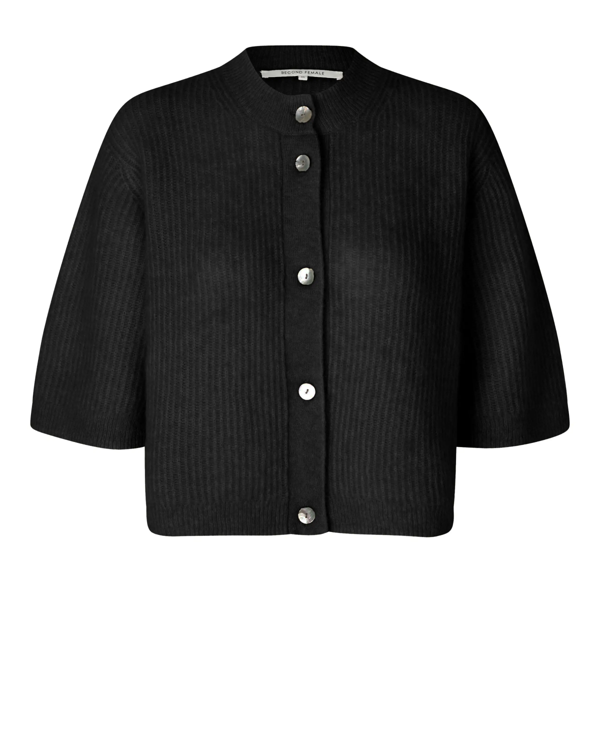 Andrea Knit Rib Cardigan Black - Second Female