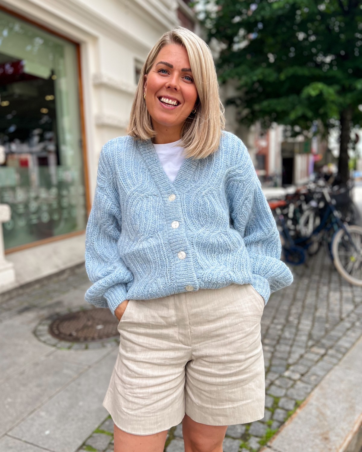 Yaszuma Knit Cardigan Clear Sky - Yas