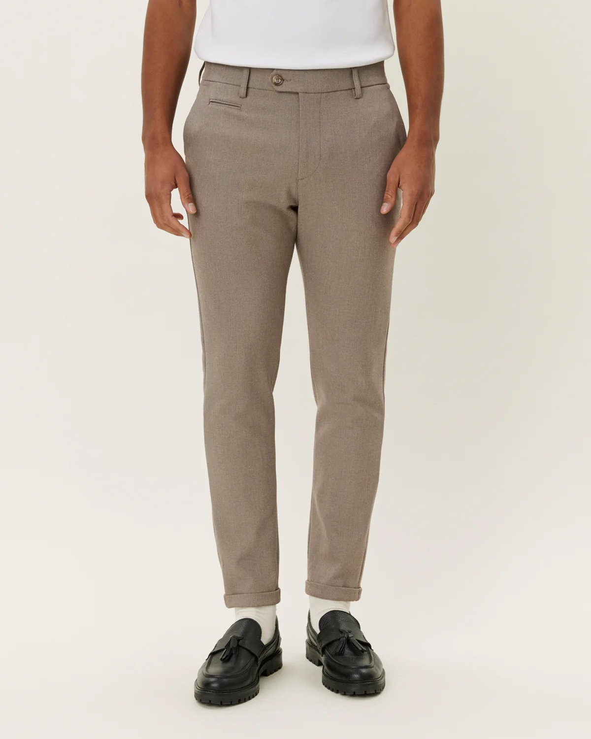 Como Reg Suit Pants Walnut Melange - Les deux