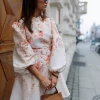 Camille Dress Beige Blomstrete - From Paris With Love