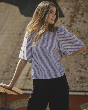 Trixie Dot Blouse Light Grey - Co’Couture
