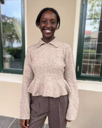 Selana Knit Collar Camel Melange - Second Female