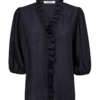 Anika Frill Shirt Navy - Co’Couture
