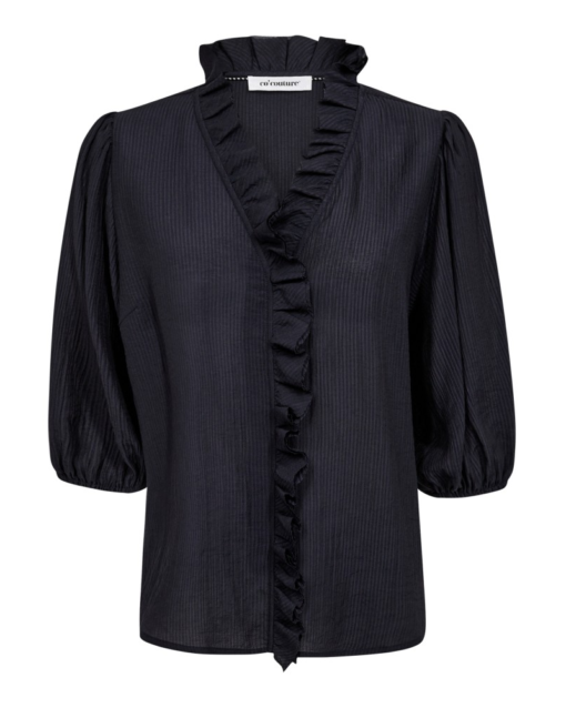 Anika Frill Shirt Navy - Co’Couture