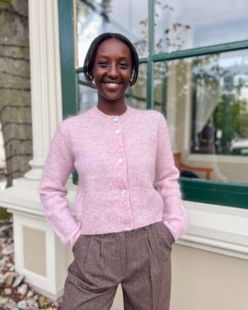 Andrea Knit Rib LS Cardigan Sepia Rose - Second Female