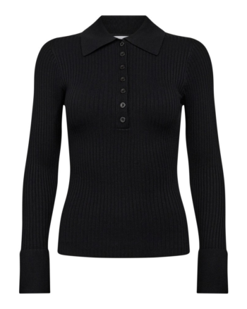 Bonny Polo LS Knit Black - Co`Couture