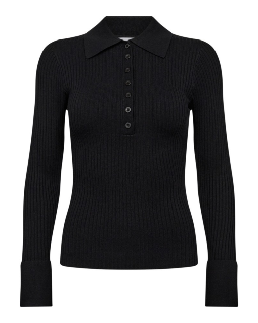 Bonny Polo LS Knit Black - Co`Couture