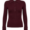 Bonny Polo LS Knit Winered - Co`Couture