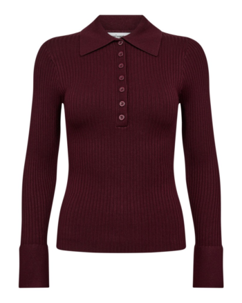 Bonny Polo LS Knit Winered - Co`Couture