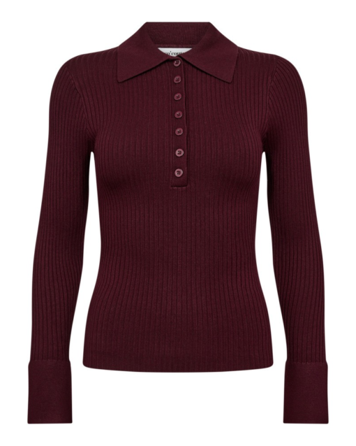 Bonny Polo LS Knit Winered - Co`Couture