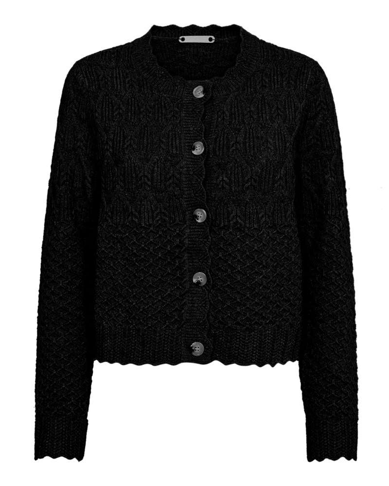 Pointelle Cardigan Black - Co`Couture