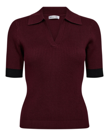 Bonny Polo SS Knit Winered - Co’Couture