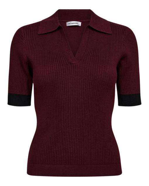 Bonny Polo SS Knit Winered - Co’Couture
