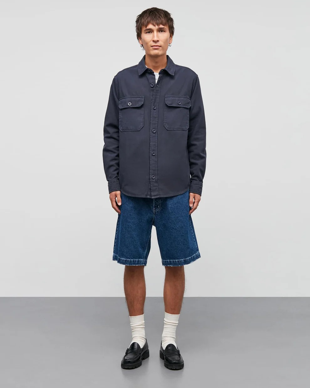 Dyed Canvas Skyler Shirt Parisian Night - Mads Nørgaard