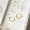 Carolina Twisted Large Earrings Cream -
