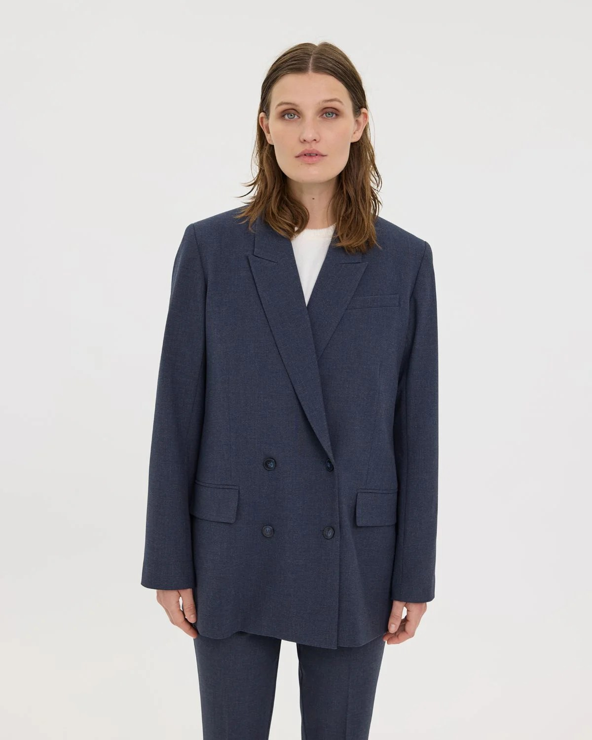 Frida Blazer 285 Blue Grey Melange - Five Units