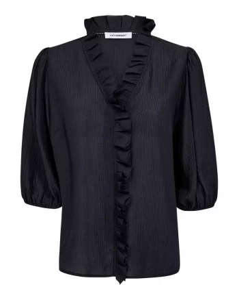 Anika Frill Shirt Navy - Co’Couture