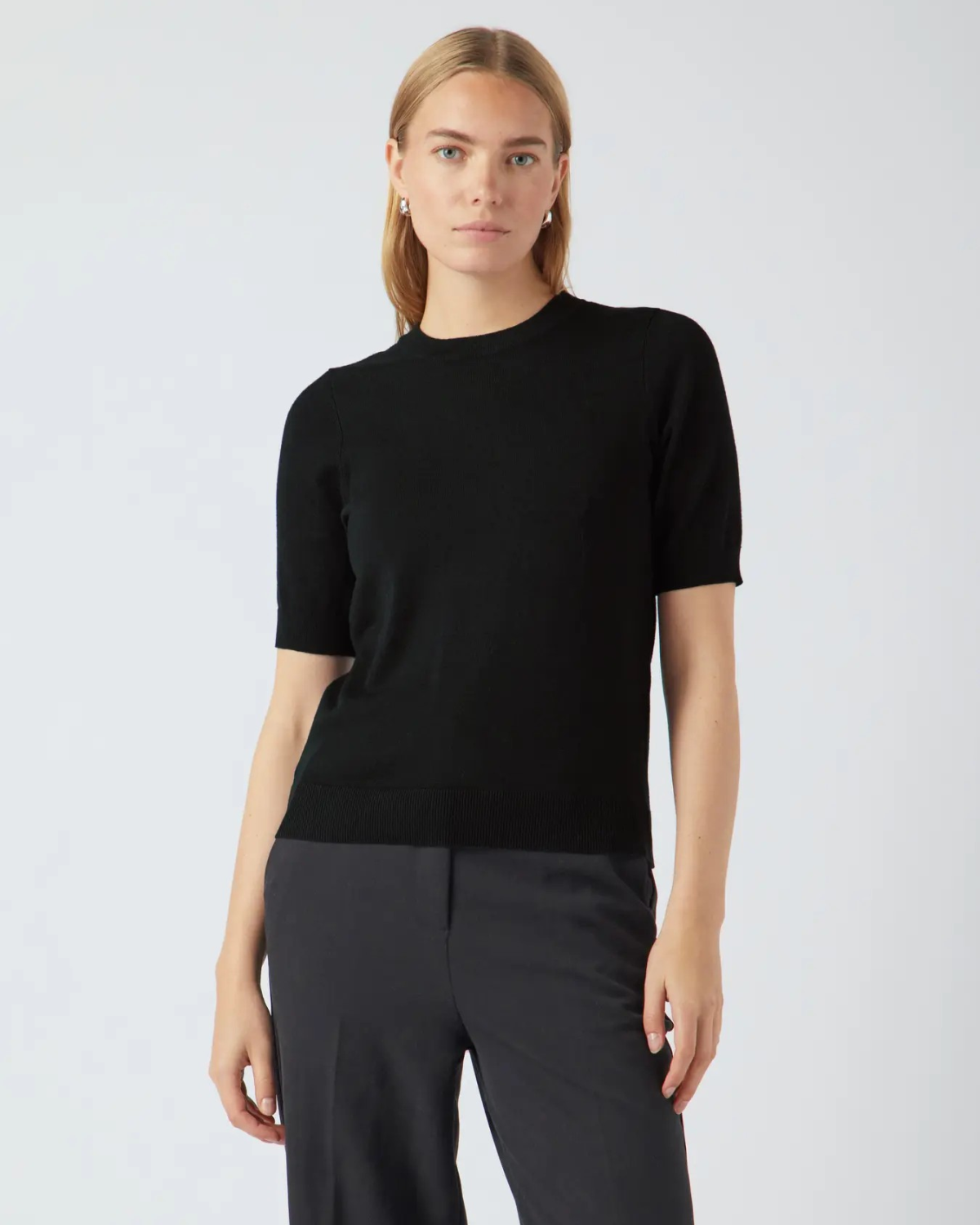 Yaslena SS Knit Pullover Black - Yas