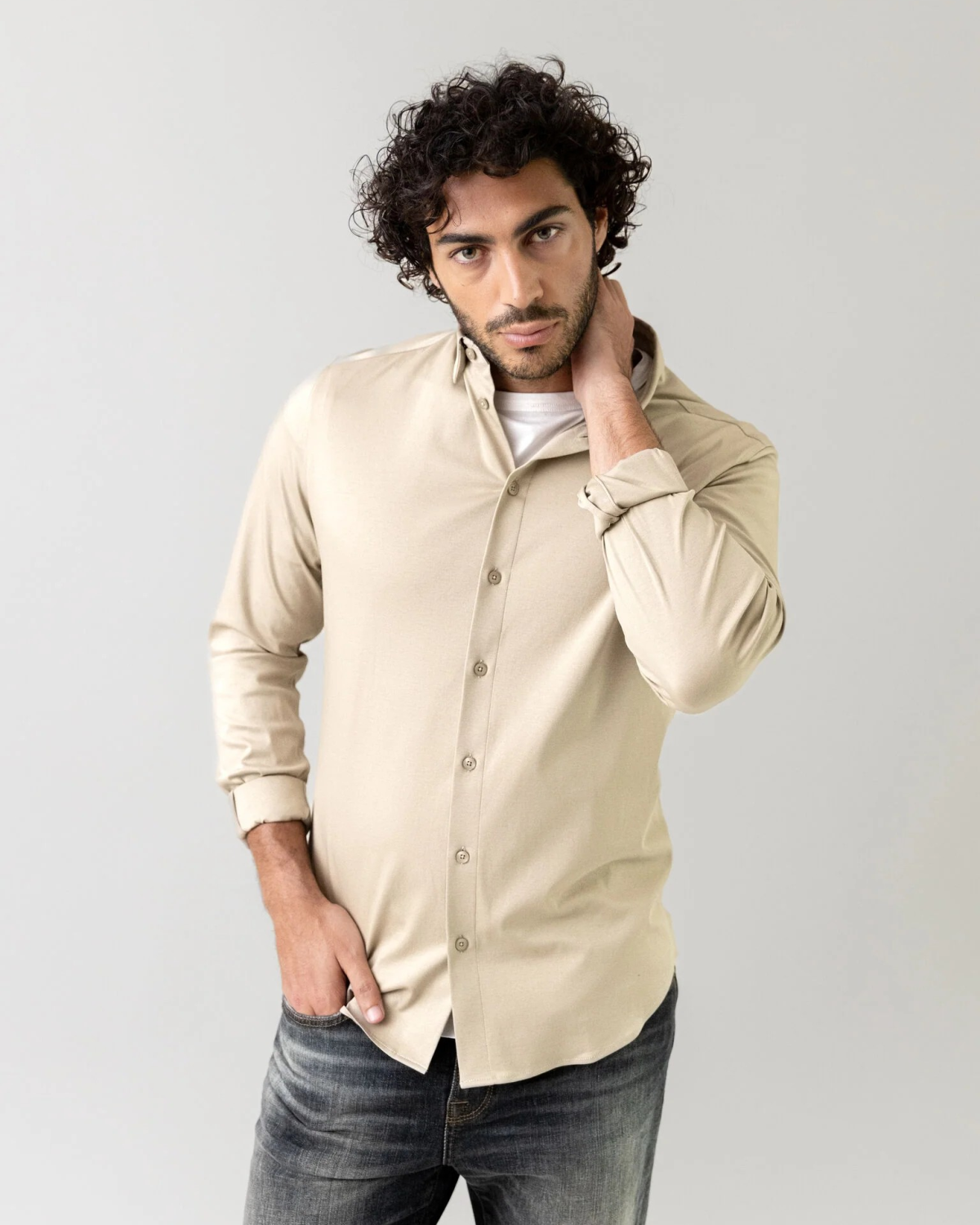 Marco Jersey Shirt Aluminum - Mos Mosh